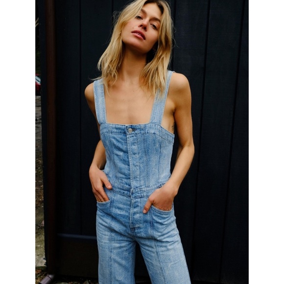 NEW FREE PEOPLE SHOWDOWN OVERALLS - Picture 2 of 5